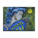 Blue Masked Fairy Full Moon Post Card