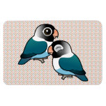 Blue Masked Lovebird Adorable Pair Magnets