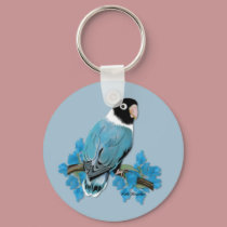 Blue Masked Lovebird Keychain