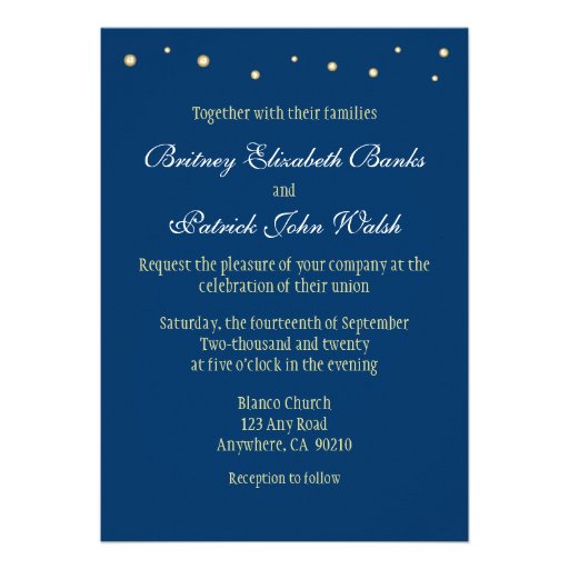 Blue Mason Jar Firefly Wedding Invitations