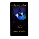 Blue Masquerade Mask Halloween Baking Label