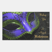 Blue Masquerade Mask Halloween Party Stickers