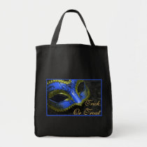 Blue Masquerade Mask Trick or Treat Halloween Bag