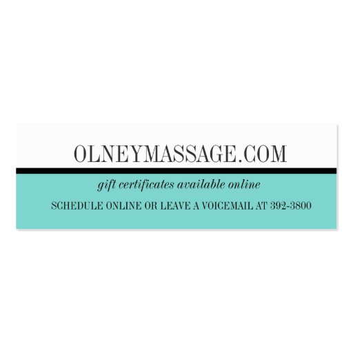 blue massage and spa contact card business card template