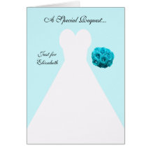 Blue Matron of Honor Card -- Bridal Gown