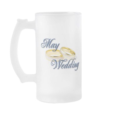 BLUE MAY WEDDING AND RINGS COFFEE MUG