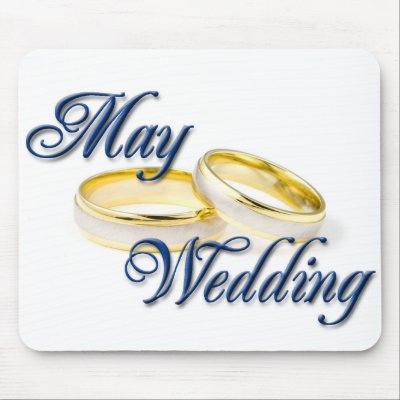 BLUE MAY WEDDING AND RINGS MOUSEPAD