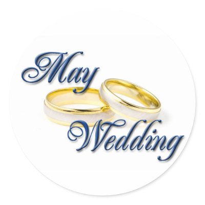 BLUE MAY WEDDING AND RINGS STICKER