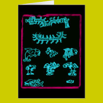 Blue Mayan Animals cards