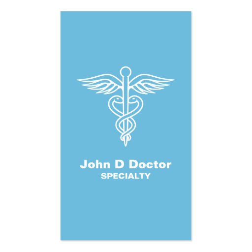 Blue medical doctor or healthcare business cards (front side)