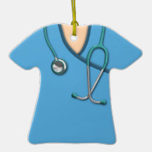 Blue Medical Scrubs Christmas Ornaments