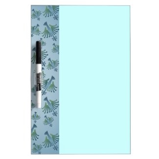 Blue Medieval Bird Pattern Dry-Erase Board
