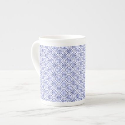 Blue Medieval Fractal Pattern Porcelain Mugs