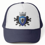 Blue Medieval Lion Heraldry Hat