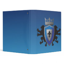 Blue Medieval Lion Heraldry School Binder
