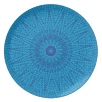 Blue Melamine Dinner Plate