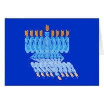 Blue Menorah Cards