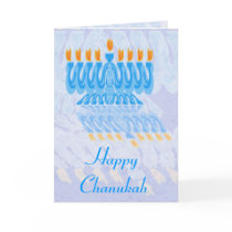 Blue Menorah Chanukah Cards by yosefdreams Blue Menorah Chanukah Cards