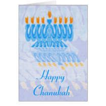 Blue Menorah Chanukah Cards cards