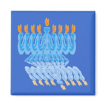 Blue Menorah Magnets magnets
