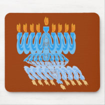 Blue Menorah Mousepad