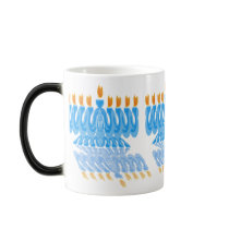 Blue Menorah Mugs