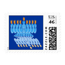 Blue Menorah Stamps