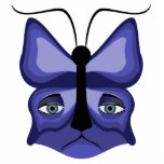 Blue Meow Mask Photo Sculpture