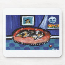 Blue Merle Australian Shepherd in bed Mouse Pads