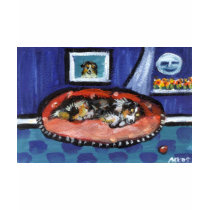 Blue Merle Australian Shepherd in bed t-shirts
