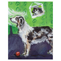 Blue Merle Australian Shepherd senses smiling moon Letterhead Template