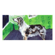 Blue Merle Australian Shepherd senses smiling moon photo cards by zadajeanne Blue Merle Australian Shepherd senses smiling moon photo cards