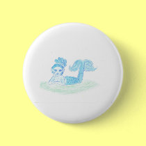 Blue Mermaid by Wendy C. Allen buttons