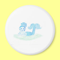 Blue Mermaid by Wendy C. Allen magnets