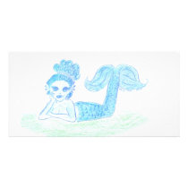 Blue Mermaid by Wendy C. Allen Picture Card