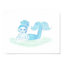 Blue Mermaid by Wendy C. Allen Poster