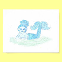 Blue Mermaid by Wendy C. Allen posters