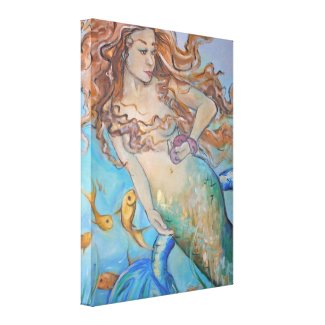 Blue Mermaid Gallery Wrapped Canvas