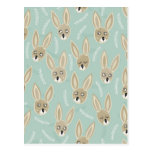 blue messy meadow with rabbits postcards