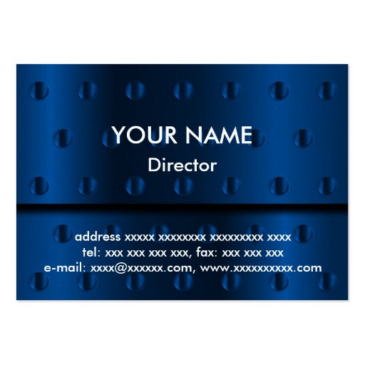 Blue Metal Business Card (front side)