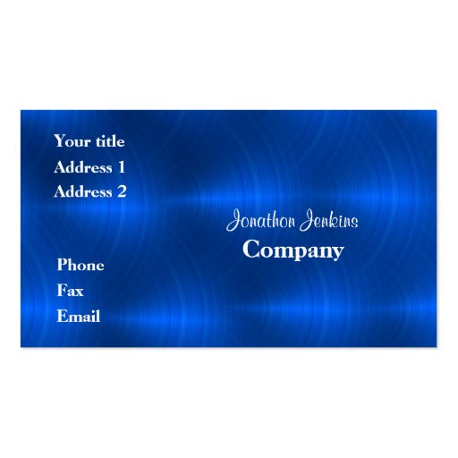 Blue metal business card template