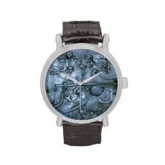 Blue Metal Chest Lid Wrist Watches