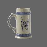 Blue Metal Horns Beer Stein mugs