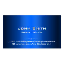 Blue Metal Masonry Constractor Business Card