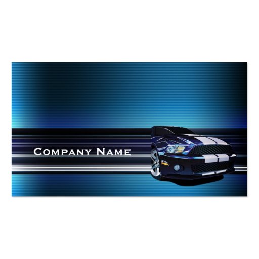 Blue Metal Mustang Car Business Card