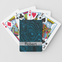 Blue Metallic Alien Flesh With Brushed Metal Deck Of Cards