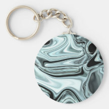 Blue Metallic Liquid Invitations Keychain