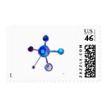 Blue Metallic Molecule Postage