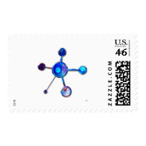 Blue Metallic Molecule Postage