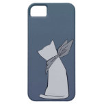 Blue Minimalist Cat iPhone 5 Case
